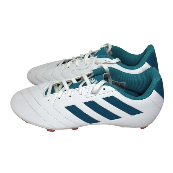 Adidas Cleats Shoes White Blue Goletto Soccer Firm Ground Cleats Size Women's 6 - Picture 1 of 5